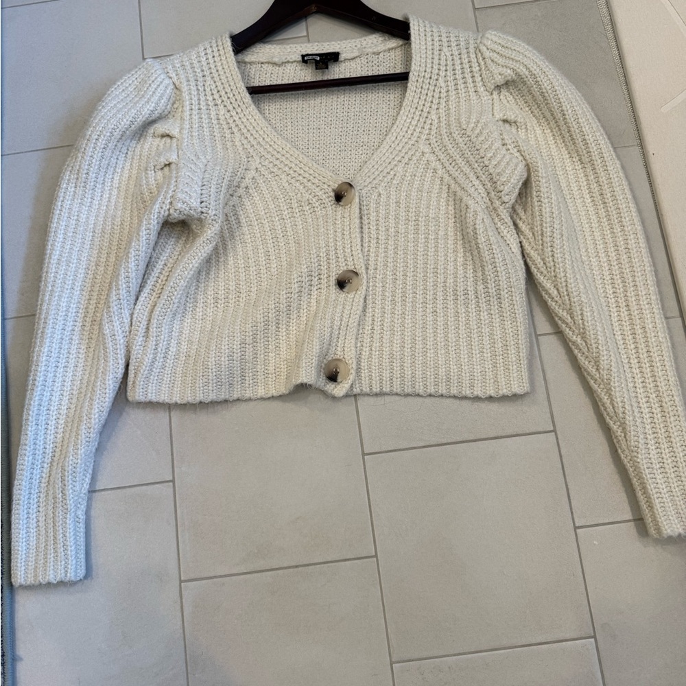 Current Air Cream Button-Up Cardigan